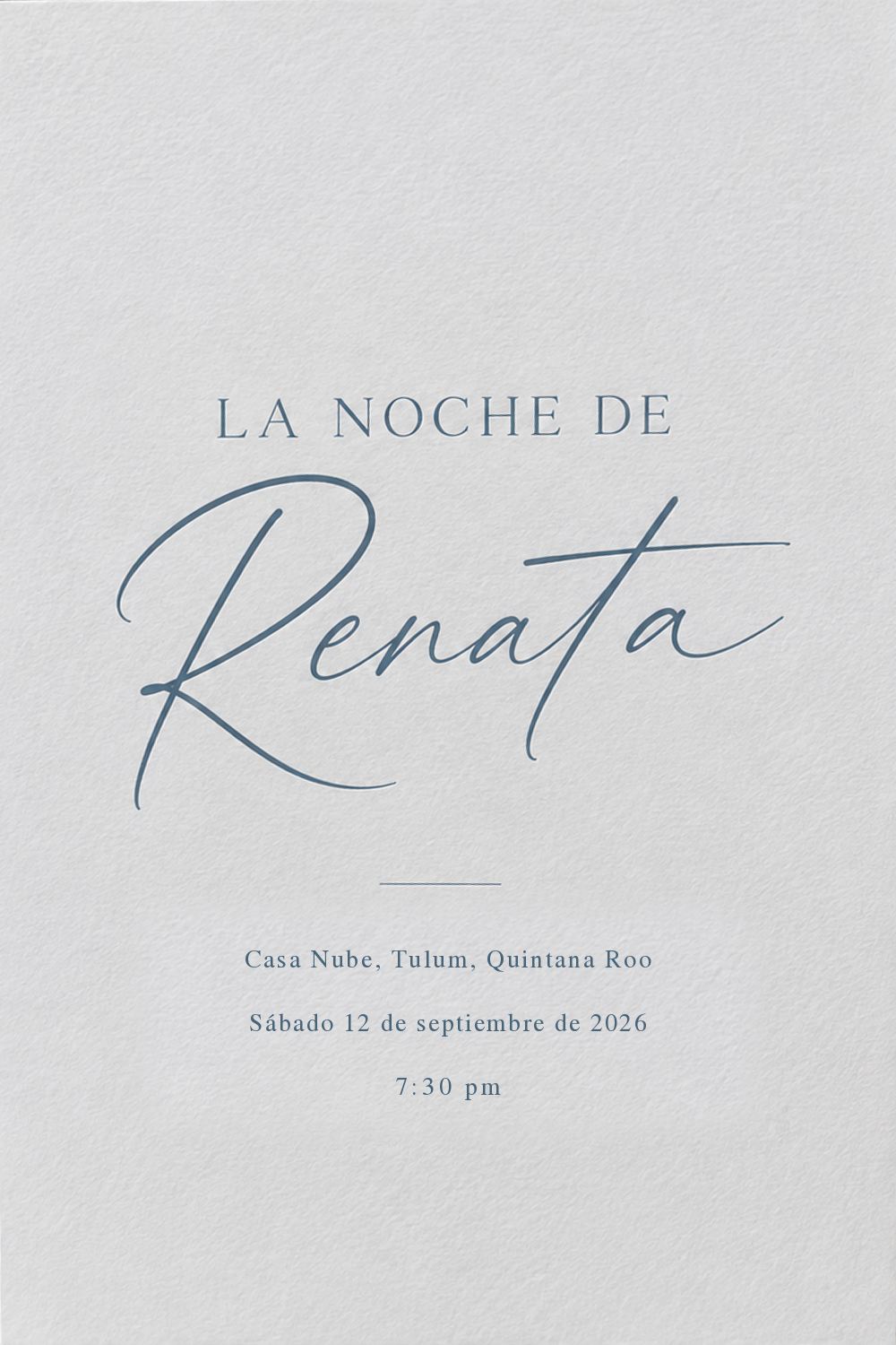 Invitación de La noche de Renata